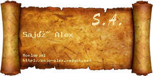 Sajó Alex névjegykártya